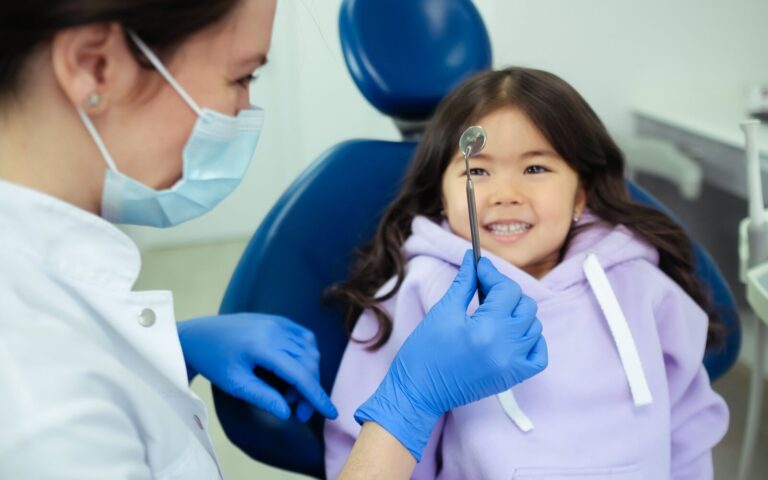 Child having a friendly dental visit